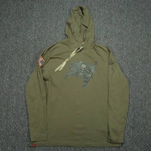 Tampa Bay Buccaneers Hoodie‎ Mens Medium Green Nike Salute To Service Dri Fit